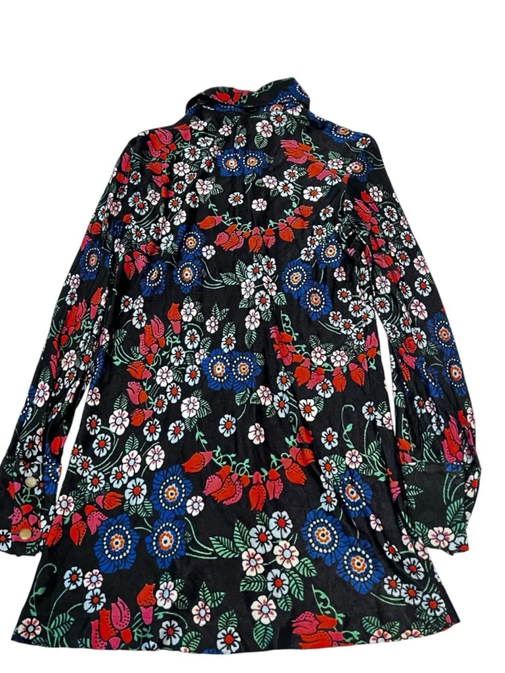 Vintage Floral Button Front Dress Collared Ribbed Union Label‎ Kids
